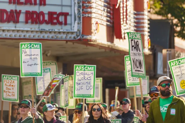 Corvallis workers on strike